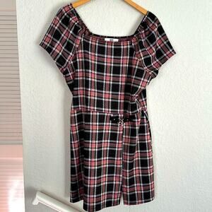 Steve Madden NYC XXXL Dress Pink Plaid Heart Fall Academia Twee Preppy School